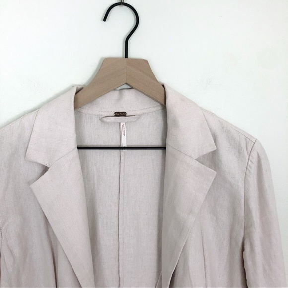 SOLD Free People Open Front Linen Blend Blazer - Picture 3 of 7
